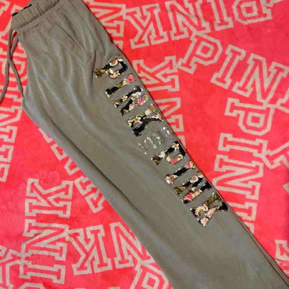 PINK Floral Joggers - Picture 1 of 2